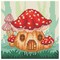 Diamond Art By Leisure Arts Mushroom House, 8"X8", Beginner Diamond Painting Kits For Adults - Diamond Art Kits a Relaxing Creative Craft Kit with Gems